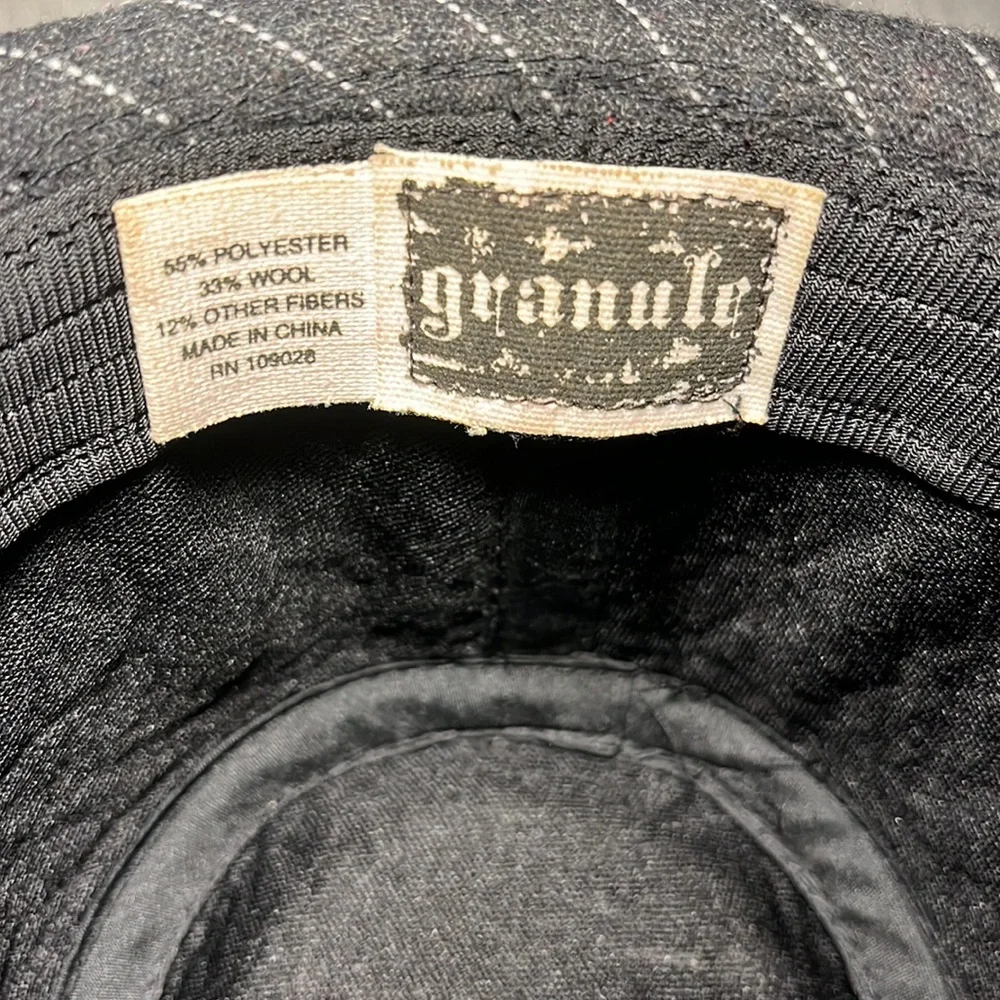 Granule Grey Pinstriped Fedora Hat Wool Blend